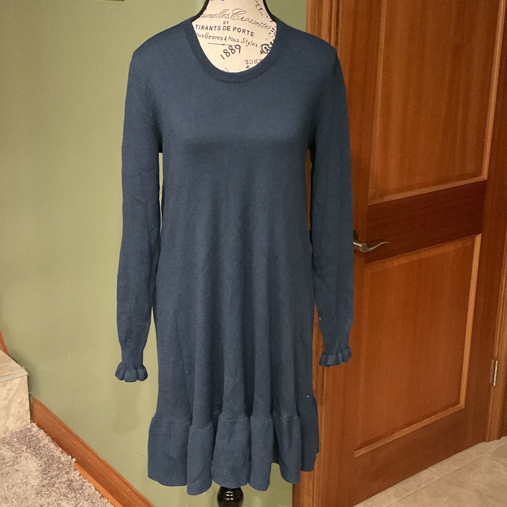 LOFT Dark Blue Knit Sweater Dress, Size M